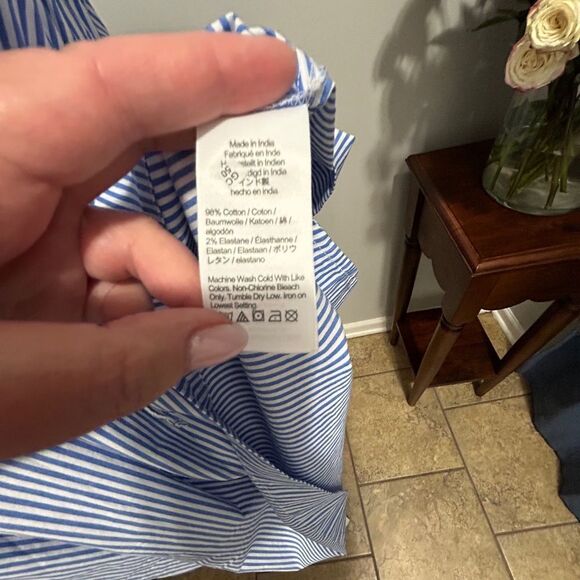 NWOT J.Crew Blue Striped Mini Dress - Picture 9 of 10